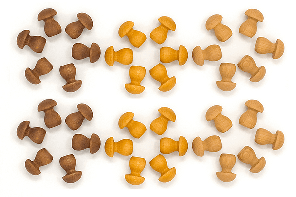 grapat holzspielzeug mandalas braune pilze loose parts - ideal fürs freie spielen, kaufladen, bilder legen