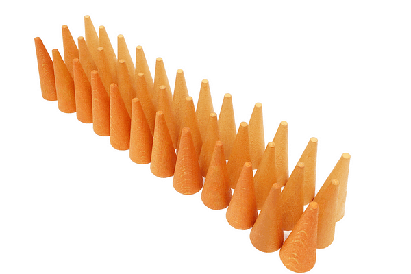 grapat holzspielzeug mandala fürs freie spielen - orange kegel - kaufladen - mandalas legen