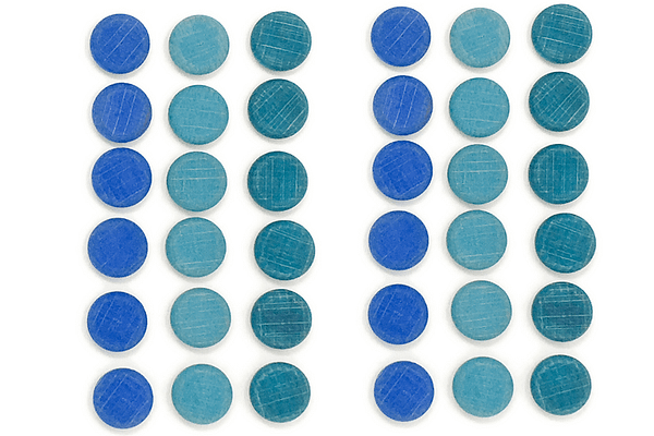 grapat mandala holzspielzeug kleine blaue scheiben - freies spielen kaufladen zählen mandalas legen