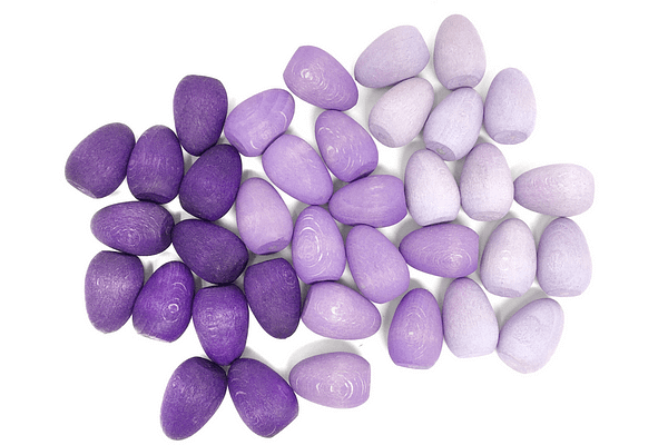 grapat holzspielzeug holzfigur mandala lila eier - freispiel - mandalas legen, kaufladen, zählen